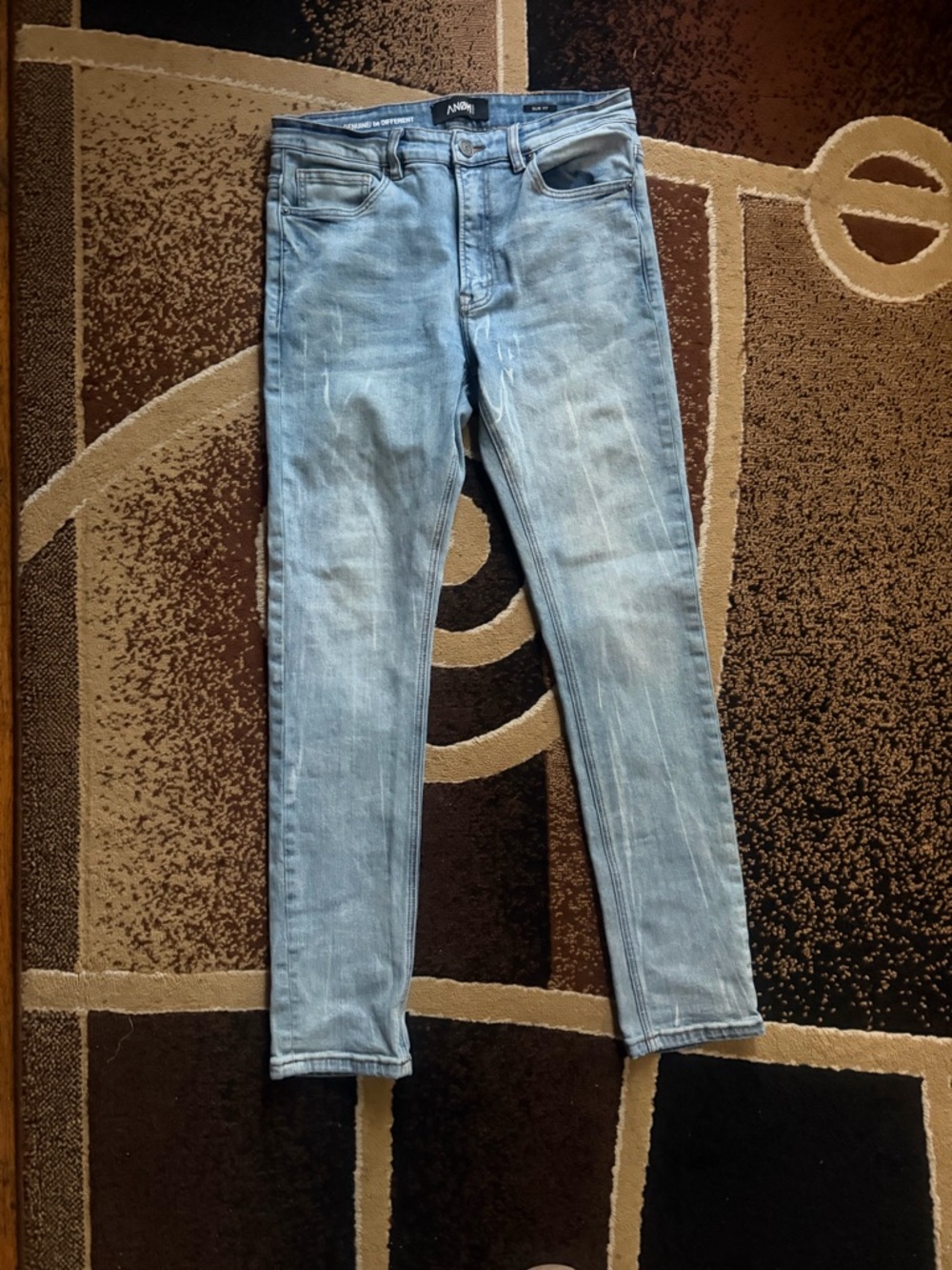 ANGL Men's Light Wash Skinny Jeans